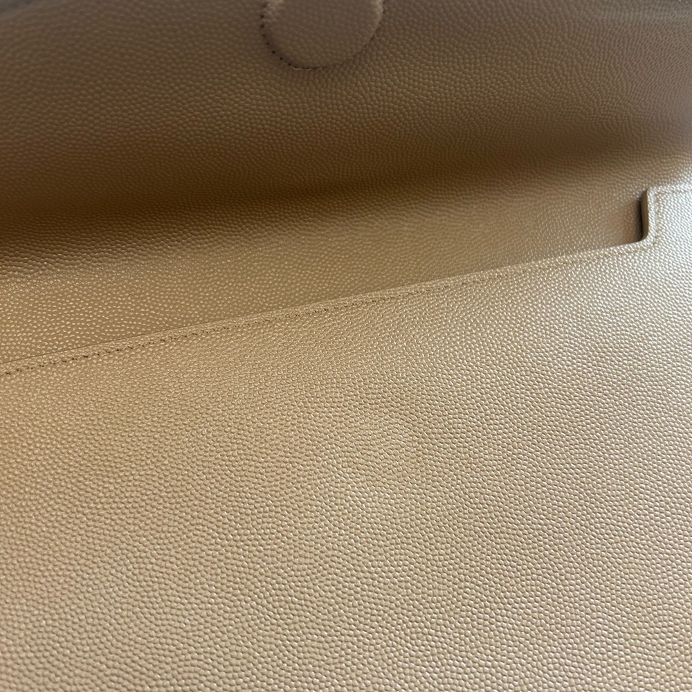 Saint lauren uptown clutch beige x gold like new. - Picture 5 of 6